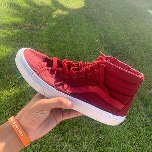 Red high top leather vans